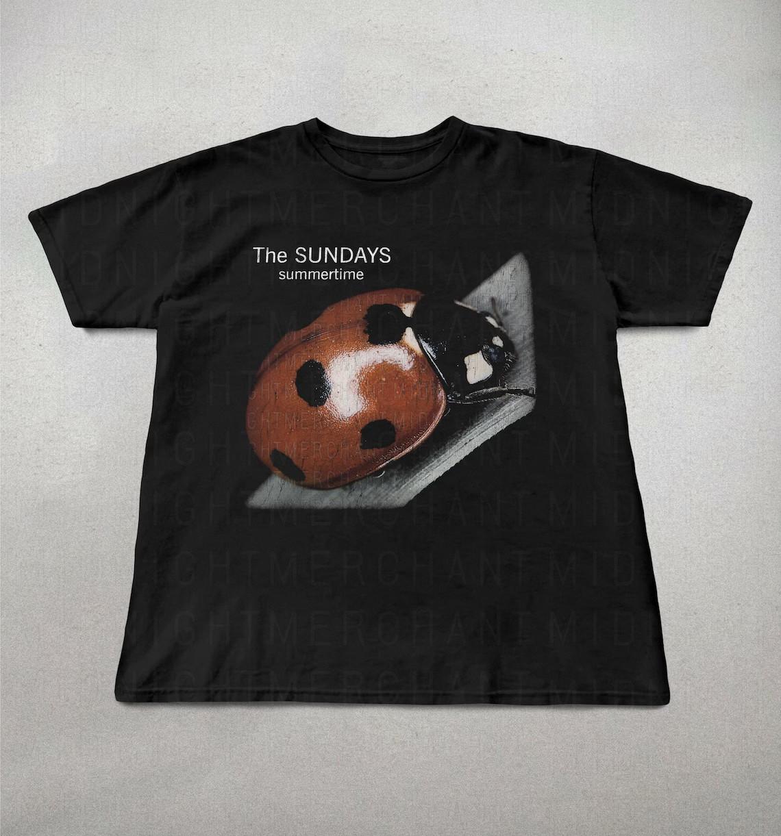The Sundays Band Summertime Heavy Cotton Black T Shirt JU1085 M