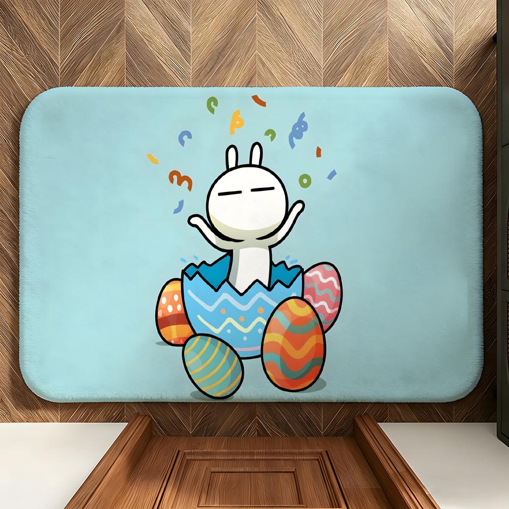 

Cartoon T-tuzki Floor Mat Soft Flannel Entrance Door Mat Non Slip Absorbent Bathroom Bedroom Floor Rug 40x60cm