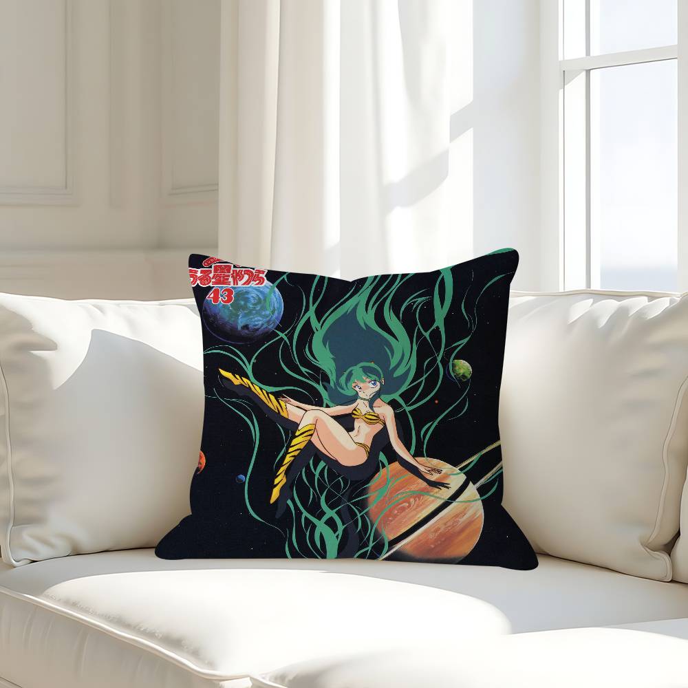 Cartoon U-Urusei Y-yatsura Kissenbezug Abnehmbarer Waschbarer Kissenbezug – Ganzjährig Weiches Leinen
