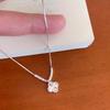 S925 Sterling Silver Sparkling Four-Leaf Clover Necklace for Women - Versatile, High-End Clavicle Chain