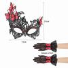 Lace Rhinestone Butterfly Prom Mask+ Gloves Sexy Vintage Half Face Mask Set Elegant Halloween Lace Masquerade Masks