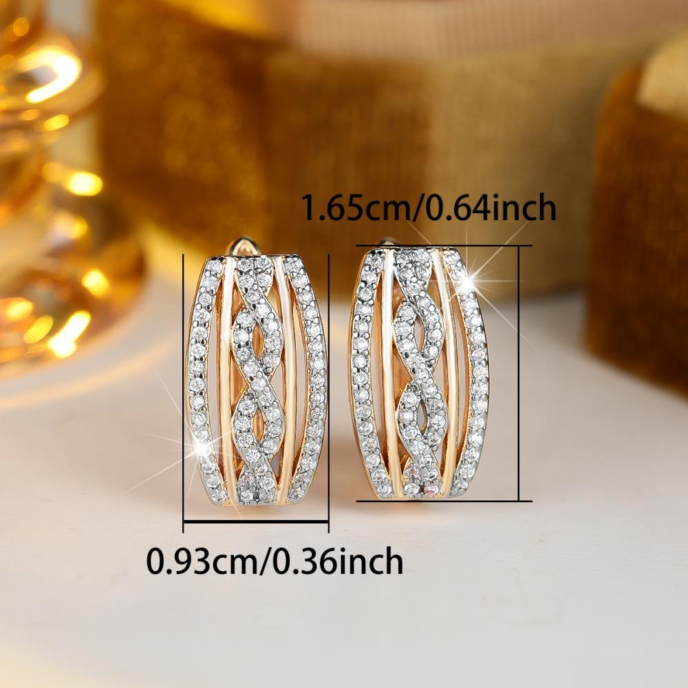Luxury Golden Hollow Geometric Drop Earrings for Women Fashion Zircon Earring Wedding Party Jewelry Gifts