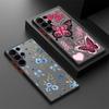 S25 Ultra Case Lovely Butterfly Bowknots Floral Pattern Cover For Samsung Galaxy S25 Edge S24 Ultra S23 S22 Plus S21 FE Capa Funda