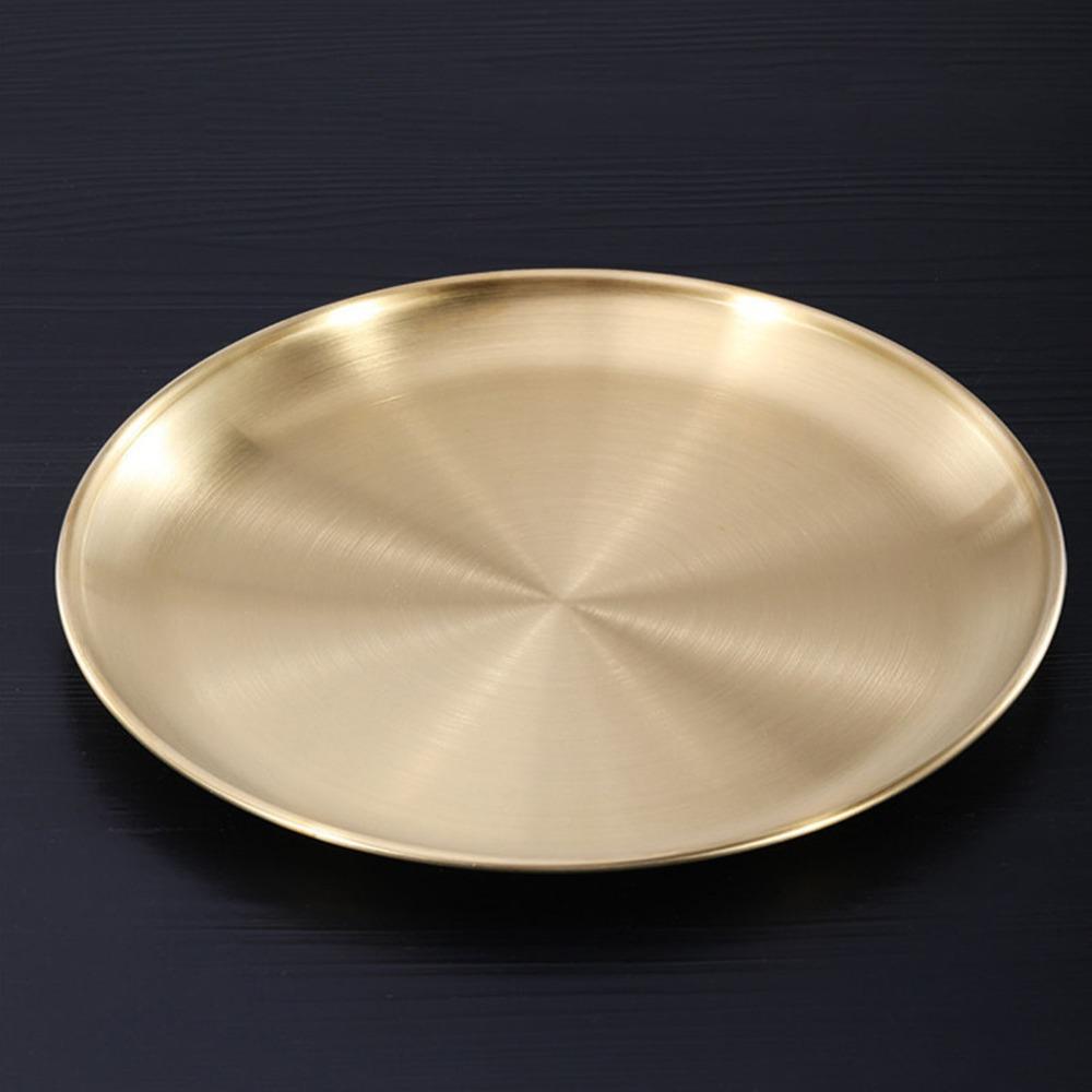 Thickened Dinner Plate Rustless Steel Steel Tray Dishwasher Food Plate  Dining Meal Serving