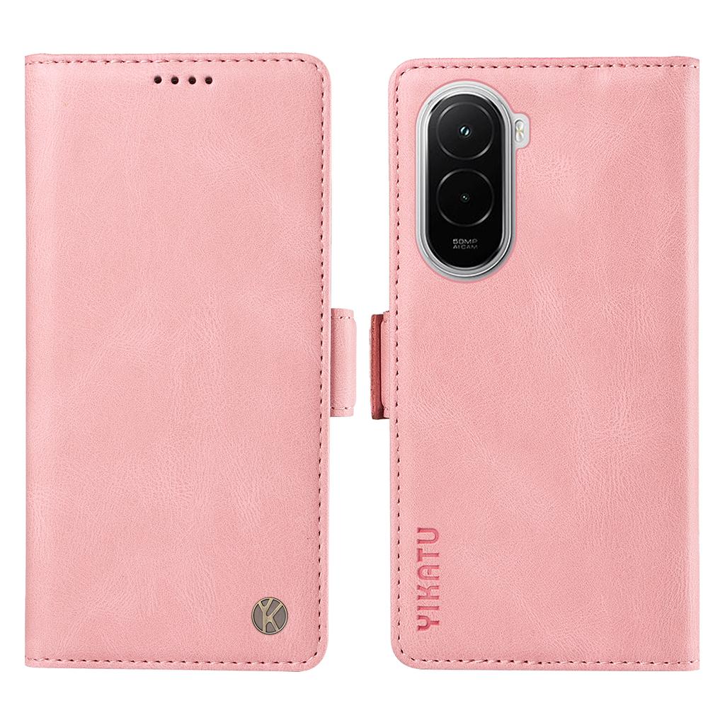For Xiaomi Poco M7 4G (169mm) Leather Case YIKATU YK-005 Skin-touch Feeling Wallet Phone Cover