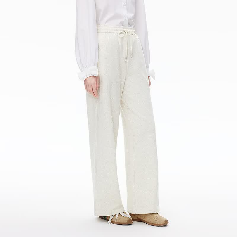 Lettrend 'Glutinous Rice' High-Waisted Wide-Leg Pants