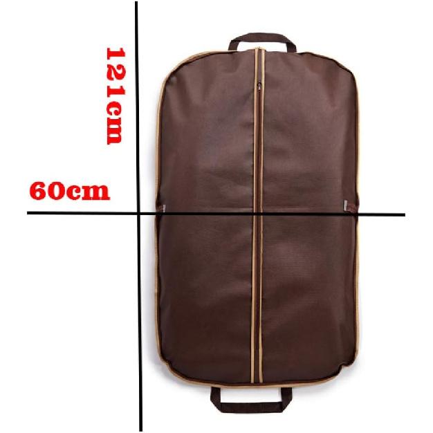 Brown Leather Suit Cover Zipper Closure Garment Protector Travel Coat Case Storage Pouch