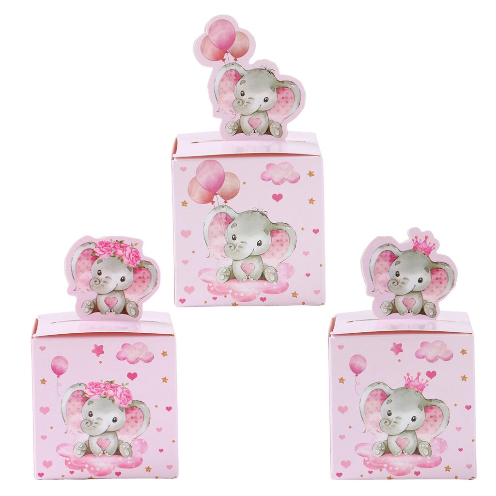 24Pcs Baby Elephant Favor Box For Kids Birthday Party Blue Pink Candy Gift Boxes Treat Kids Birthday Favors Baby Shower Decor