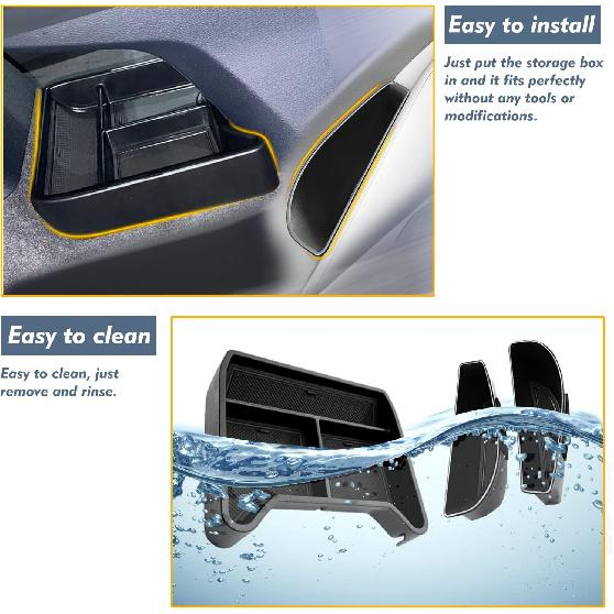 2024 2025 VW ID.4 Center Console Organizer Door Handle Storage Box Compatible with VW ID.4 2025- Door Side Storage Box Handle Pocket