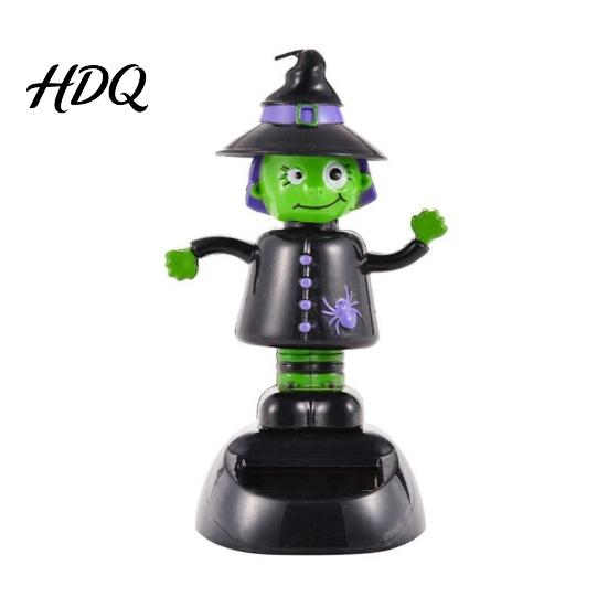 Lichtaktivierte Autodekoration Halloween Solarornament Cartoon Schwingende Armaturenbrett Dekoration Lustiges Ornament Schwingende Figur für Auto Haus Büro,