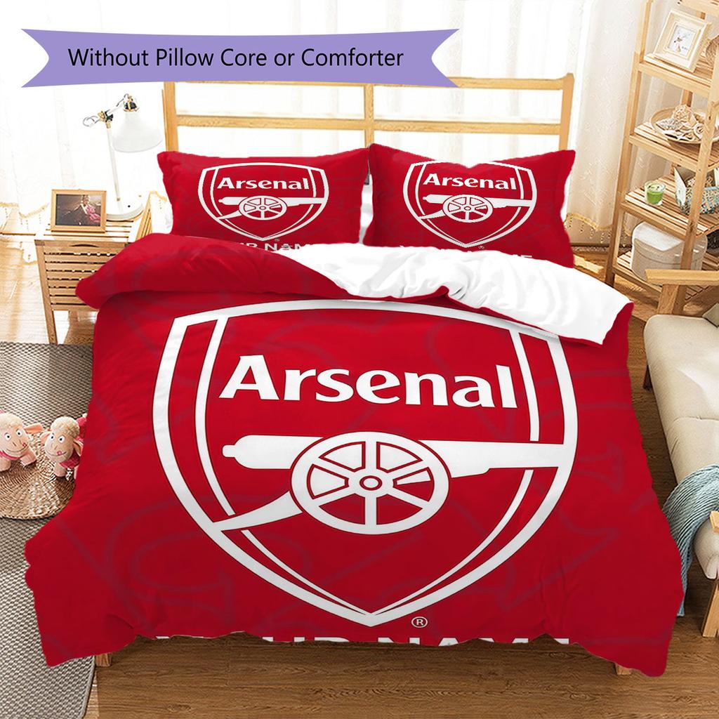 Arsenal F Custom Name Pattern Bedding,Quilt Set Quilt Cover Pillowcase Home Birthday Gift(1 * Duvet Cover + 2 * Pillowcase, Without Core)