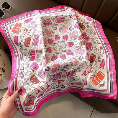 Fashion Of Luxury Silk Scarf Bandana Women'S Hair Bands Square Neck Tie Sweat 70Cm