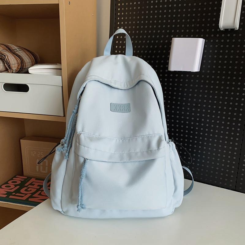 Schoolbagins Japanese Lazy Wind Student Backpack Women's Solid Color Casual Junior High School School Bag Simple Niche Versatile Backpack