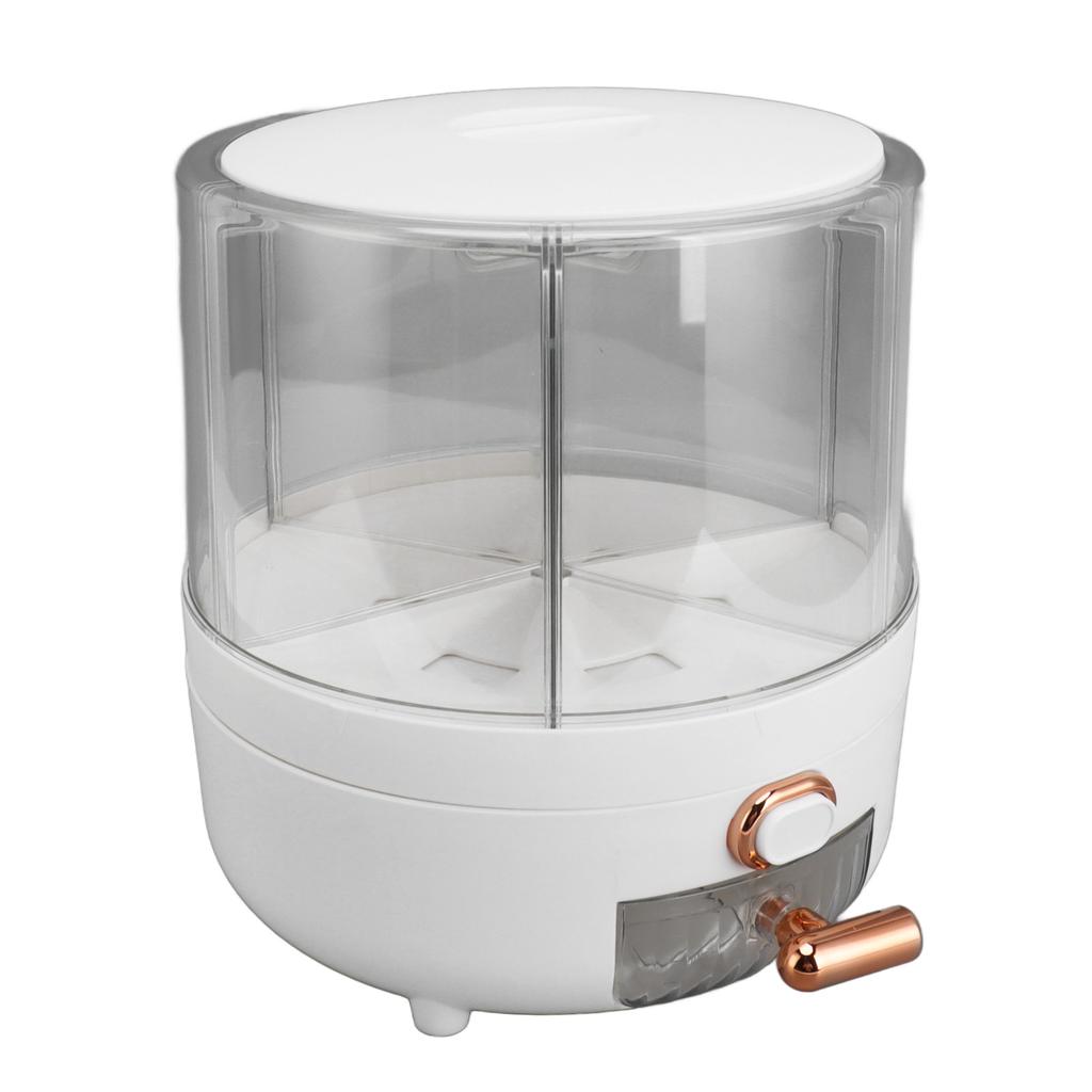 Rice Grain Storage Container 360 Rotating Grain Storage Food Dispenser Measuring Cylinder