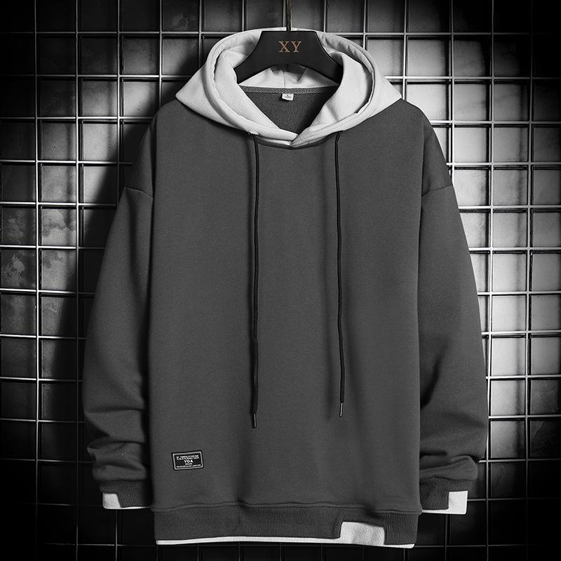 Jarní mikina s kapucí Pánská hip-hopová mikina Streetwear Neformální móda Pánské oblečení Korejský Harajuku Volný Pevný Pulovr Mikiny