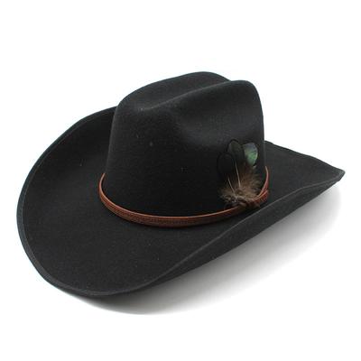 Podzimní westernový klobouk Vlněný gentlemanský klobouk Pánský kovbojský klobouk