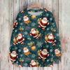 Ladies' Fashionable And Casual Christmas Cute Printed Round Neck Long Sleeved Knitted Yarn