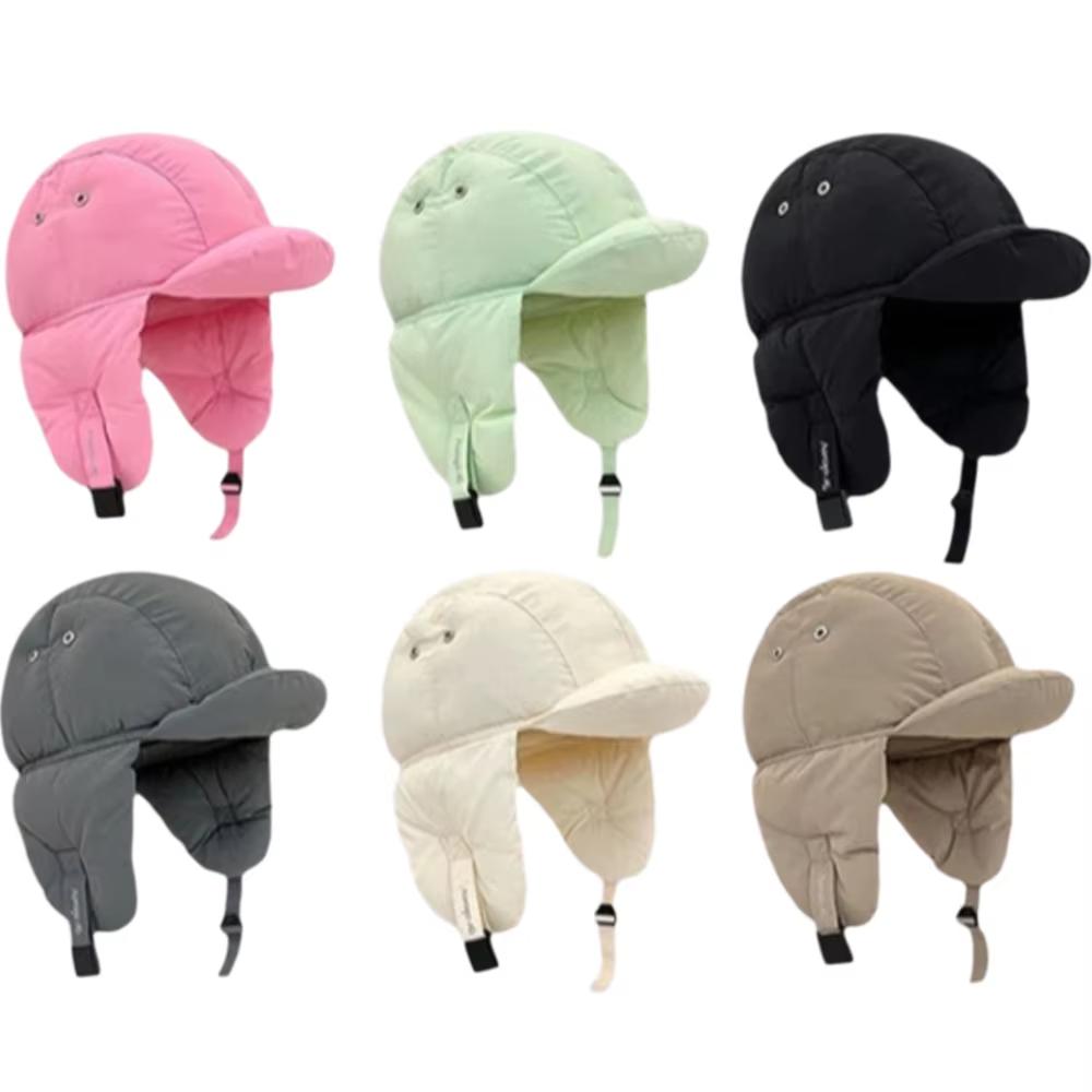 Padded Thermal Pullover Bomber Hat Adjustable Buckle Ear Flap Hat Retro Trapper Hat Winter