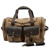 Borsa da Viaggio da Uomo in Tela e Pelle Crazy Horse - Grande Capacità Borsa da Viaggio con Cerniera Retrò