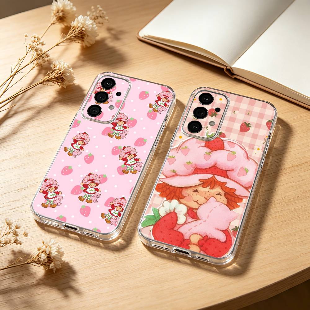 S-Strawberry S-Shortcake Wave Phone Case For Samsung S25,24,21,22,23,30,Ultra,20,Plus,Fe,Lite,Note Transparent Cover