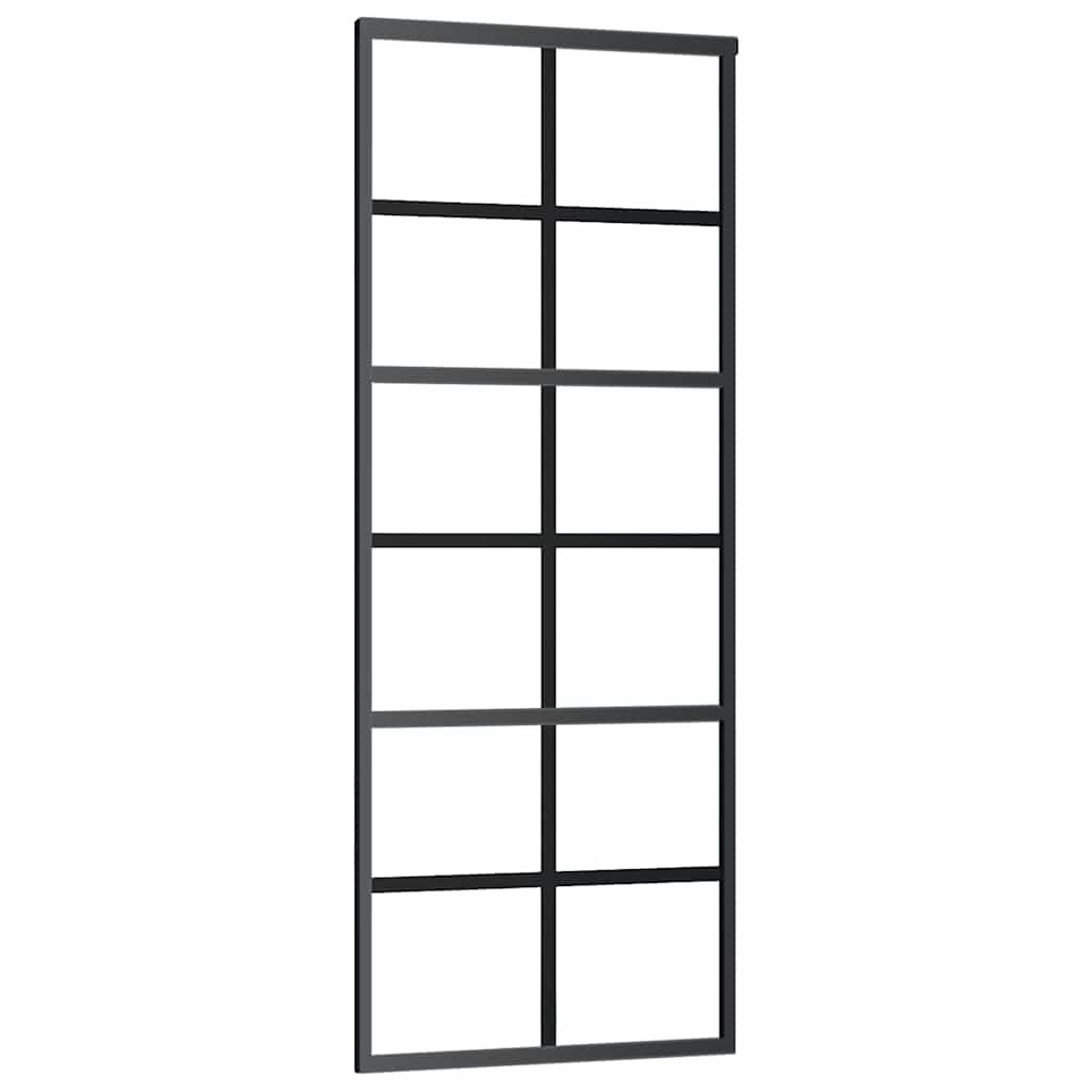 Vidaxl Sliding Door, Esg Glass And Aluminium, 76X205 Cm, Black