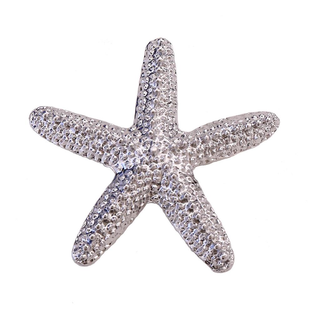 Retro French Alloy Starfish Brooch European and American Light Luxury Simple Gold Textured Ocean Series Corsage 2026