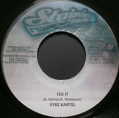 7-tums Skiva VYBZ KARTEL - Tek It NONE Rostfritt Skiva 2009 Jamaica Reggae, Ska & Dub Använd