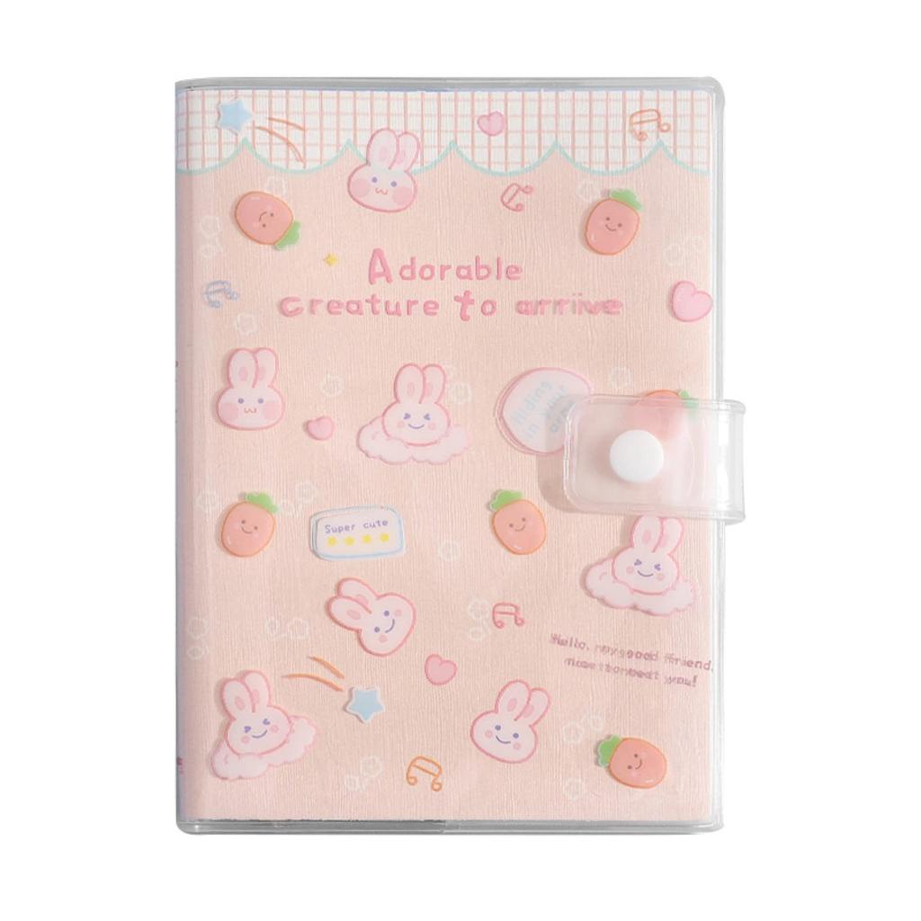 Cute Snap Button EVA 36k A6 Cute Student Dinosaur Writing Back to School Present and Cover, Gold, Notebook, Buckle, Planner, Notebook, Cat, Dragon,