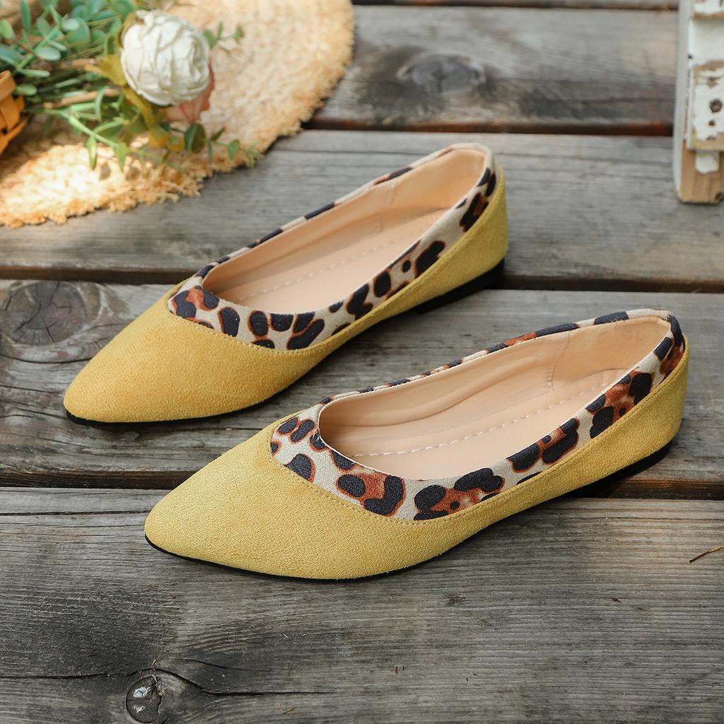 Fashion Pointe Toe Spring Summer Flat Fashion Ladies Shoes Slip-on Size Retro Comfortable Leopard Shoes Women Flats Woman Casual Shoes