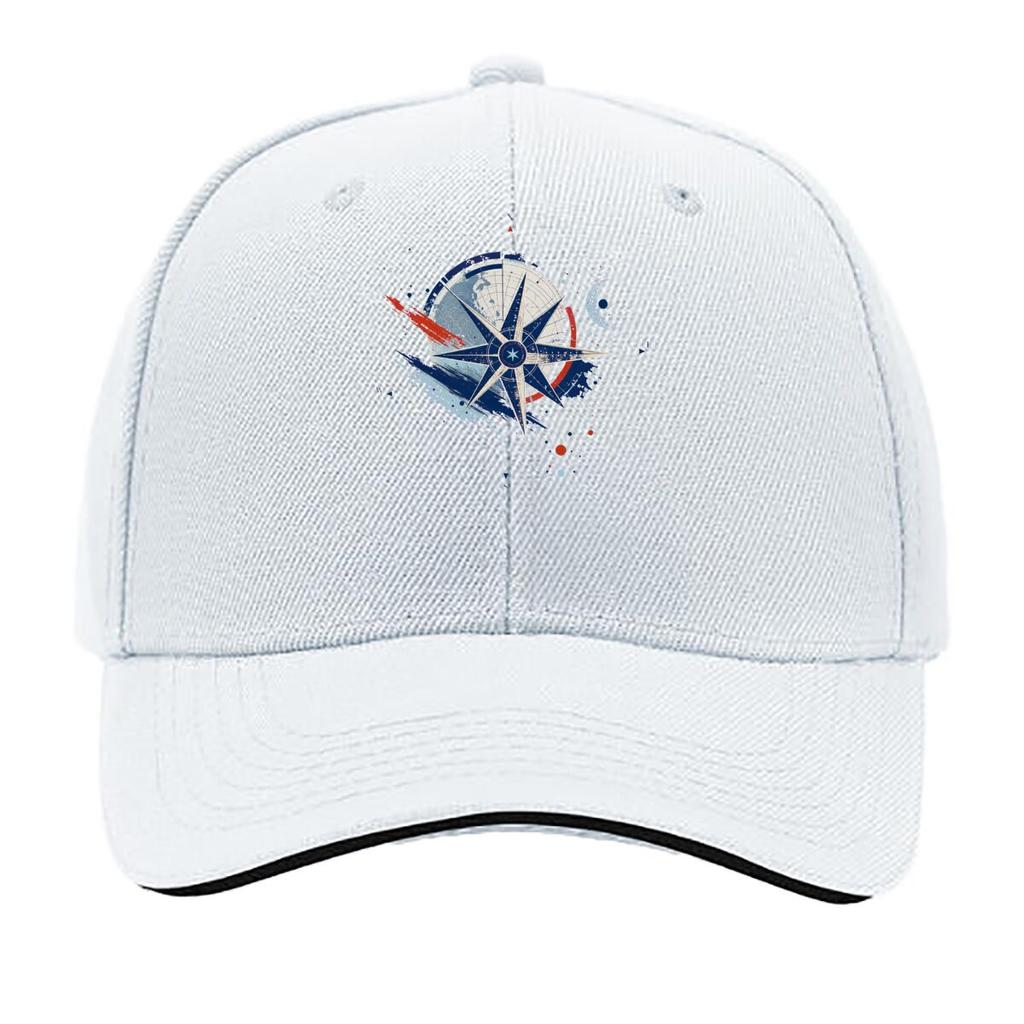 Abstract Nautical Star Map Emblem Sandwich Baseball Cap Sun Cap Outdoor Workouts Hat