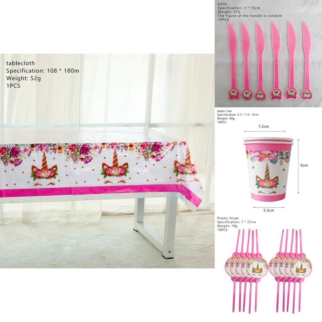 Wreath Unicorn Kids Birthday Party Supplies Delightful Tableware Cups Forks Plates And Napkins