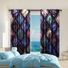 Set Of 2 Versatile Polyester Transparent Curtains Home Decoration Colorful Rhombus Geometric Pattern Use Bedrooms Curtain Perfect For Bedroom Decor