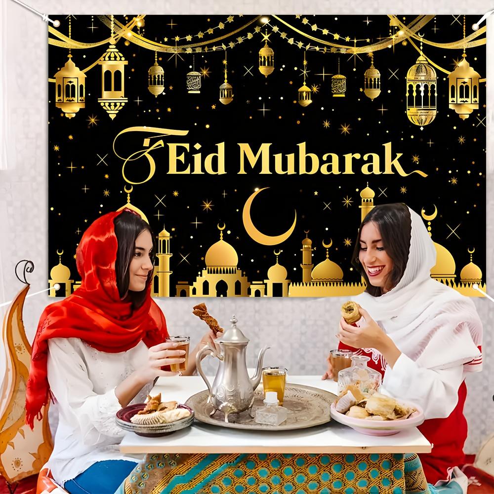1Pcs Ramadan Eid Al Fitr Decorative Pattern Decoration Background Religious Backdrop Decorations For Photo Studio Booth Party