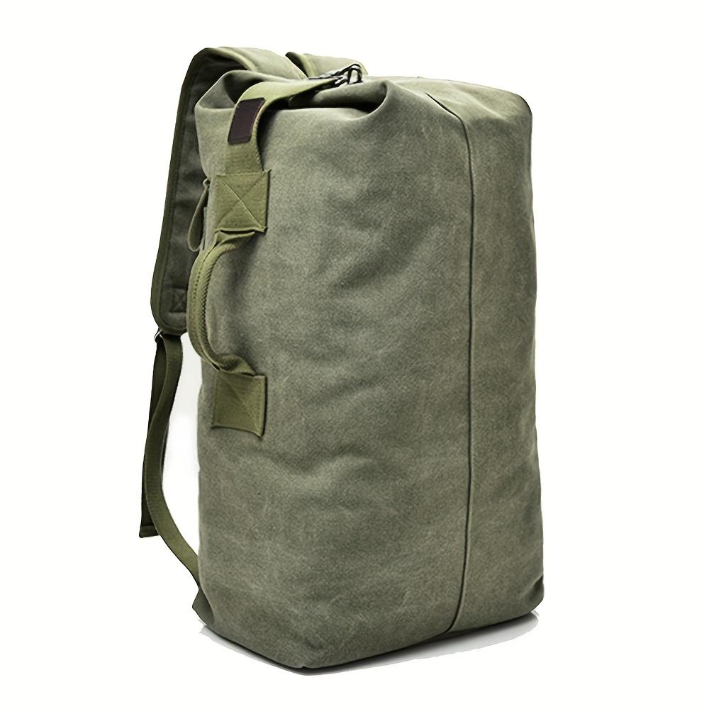 Large Capacity Khaki Canvas Backpack Men's Adjustable Travel Mountaineering Backpack Men's Backpack