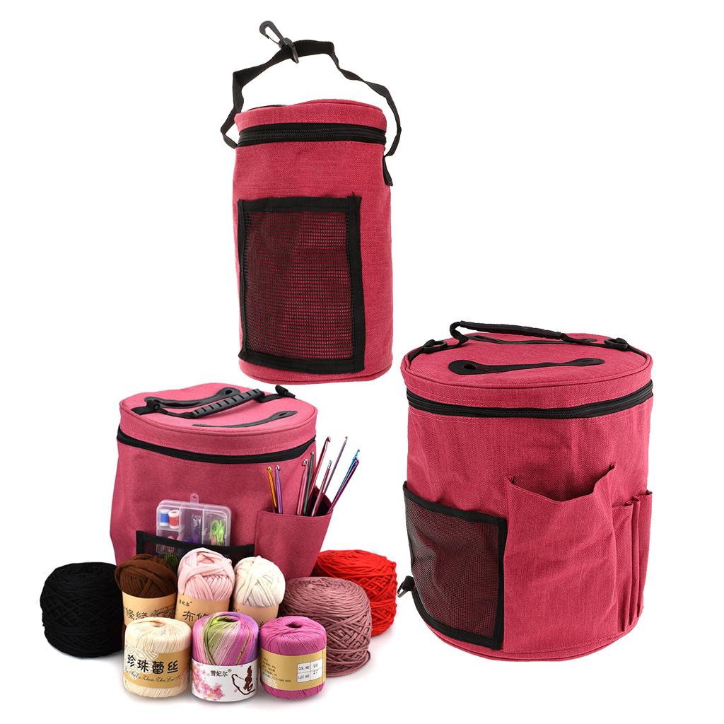 Fabric Knitting Bag Organizer Multifunction Crocheting Totes Case Storage for DIY Craft Supplies and Travel