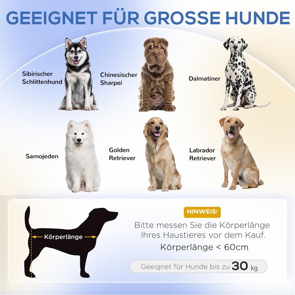 Dog Sofa for Large Dogs Up To 30 Kg, Padded, Pine Wood Legs, 98 X 67 X 25 Cm, Gray