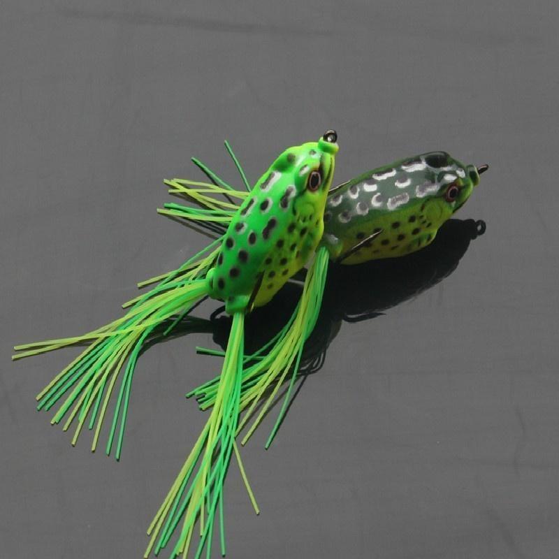 Lot 2Pcs New Style Soft Toad Frogs Bass Fishing Lure Hollow Body Topwater Frogs Fishing Lures Baits