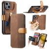 Wallet Case for iPhone 14 - Leather/PU, Brown, With Stand