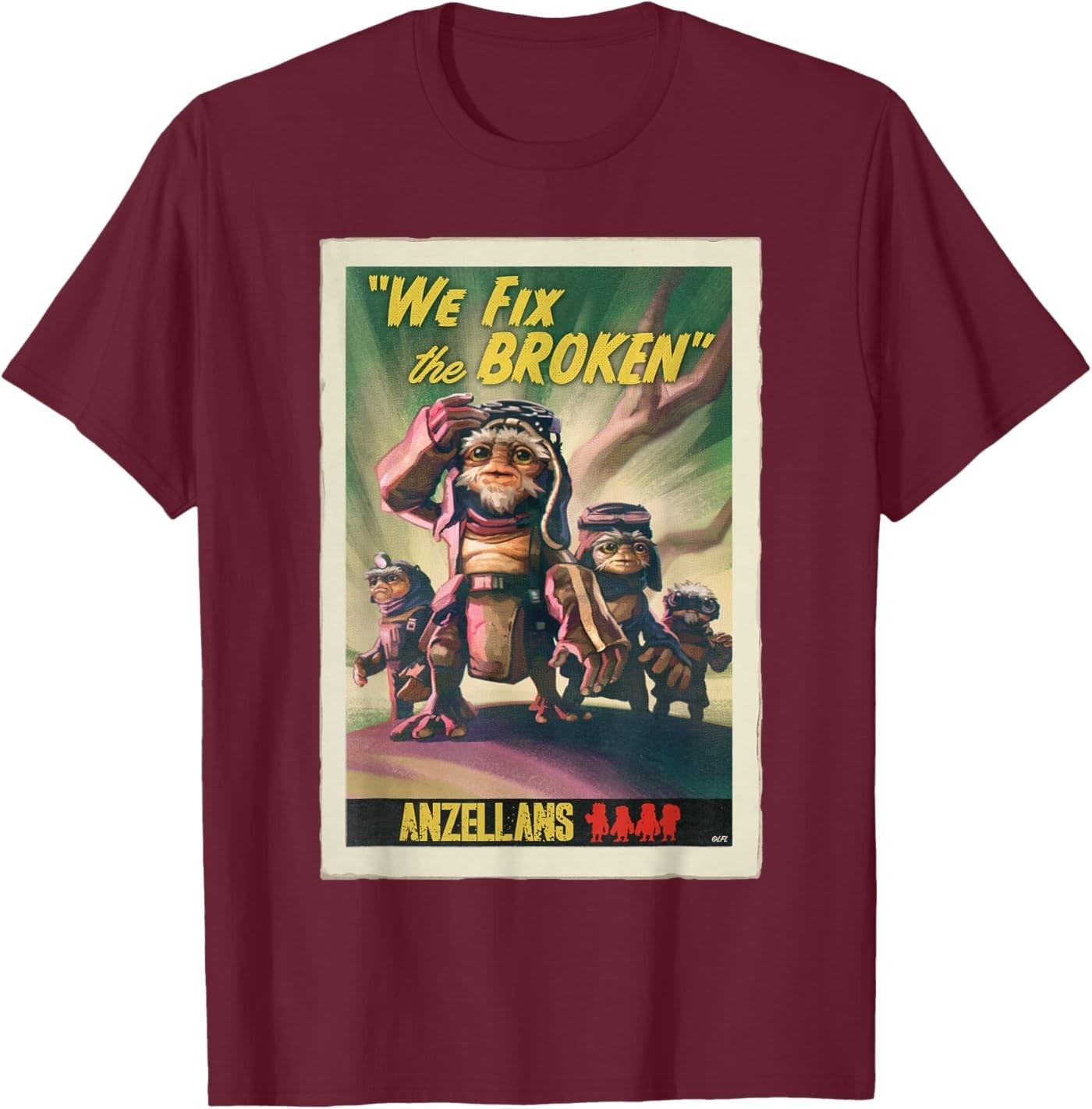 The Mandalorian and Grogu Anzellans Fix the Broken T-Shirt S разноцветный