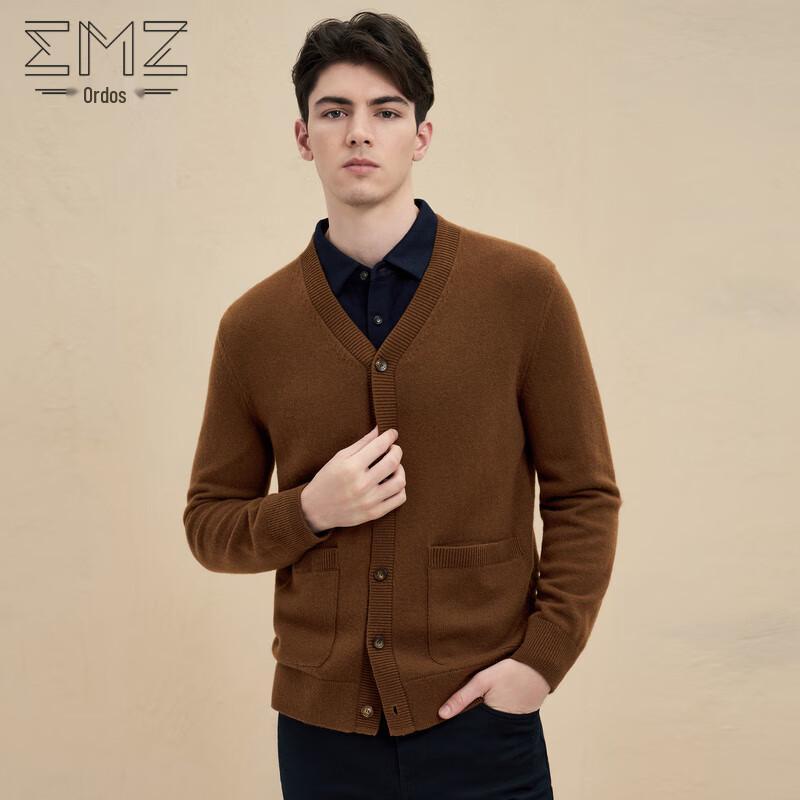 

Мужской кардиган с V-образным вырезом из кашемировой смеси EMZ L/50