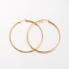 Ion Plating(IP) 304 Stainless Steel Hoop Earrings Hand Polished Hypoallergenic Earrings Ring Shape Real 18K Gold Plated 65x2mm 12 Gauge Pin: 1x0.7mm