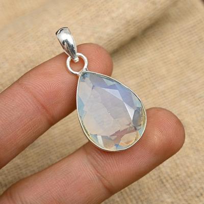 Milky Opal Gemstone Jewelry Handmade 925 Sterling Silver Beautiful Pendant For Wedding Gift