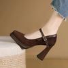 Fashion Spring Autumn Retro Square Toe Women's Shoes Mary Jane Ladies Branded Casual Pumps Fashion Shallow Mouth Shoes Zapatos Mujer
