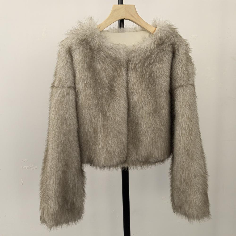 

Imitation Fox Fur Grass Coat Short Fashion Warm Fur Coat S