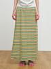 Peullijeupeulojegteu Terry Multi-Stripe Skirt, Green
