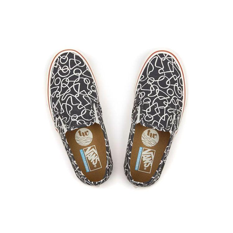 Vans Slip-On SF Textured Waves Unisex Sneakers Grey Multi-Color Asphalt VN0A5HYQB8Y