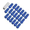 20pcs Wheel Lug Nuts M14x1.5 Thread 2in Height 7075-T6 Aluminum Thru Hole Locking Lug NutsBlue
