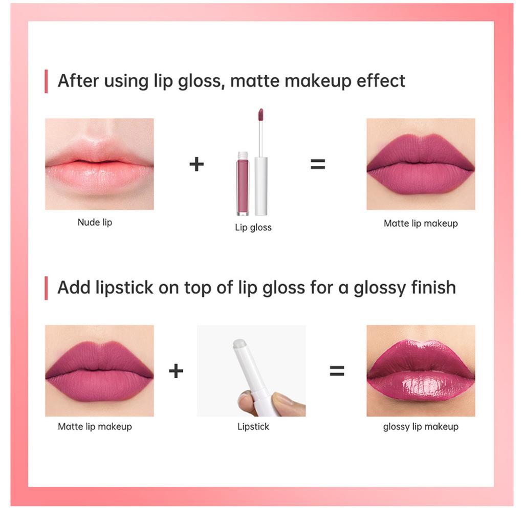 2Pcs/Set Velvet Matte Lip Gloss & Hydrating Lip Balm for Daily, Party, or Business Wear