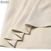 ZANZEA Women Splice Round Neck Casual Short Sleeve Dress