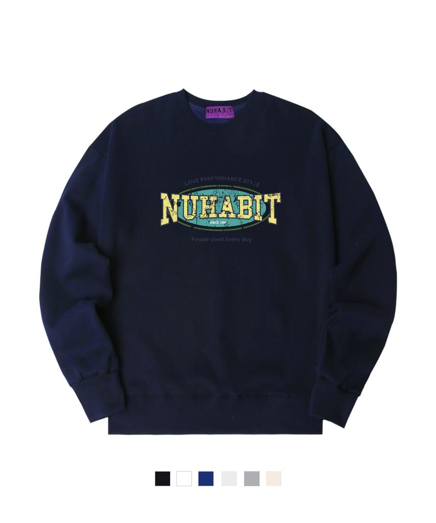 NUHABIT N/H Retro Circle Oversized Fleece-Lined Sweatshirt (Gom4-5Nh1351)